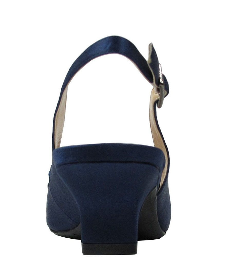 J. Renee Leonelle Embellished Bow Slingback Peep Toe Pumps