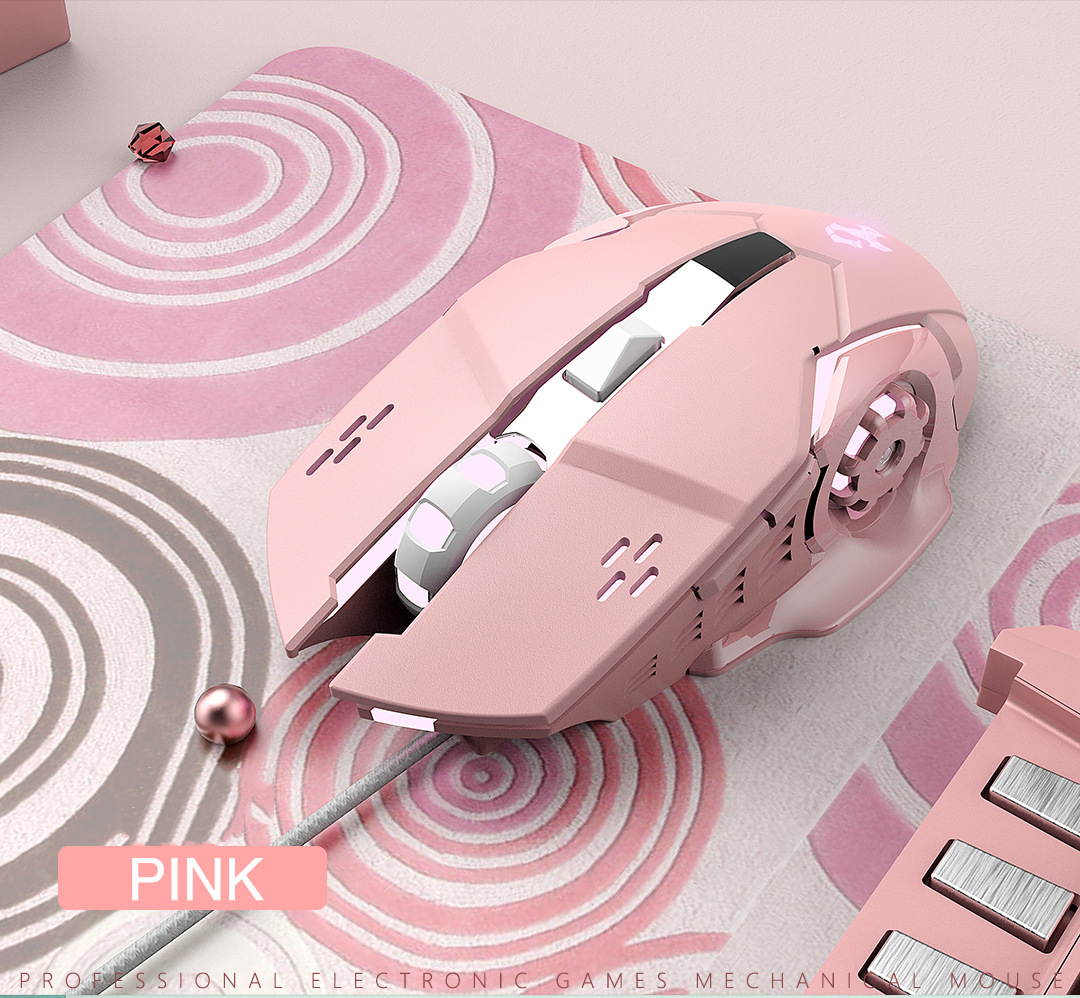 E-sports Mechanical Gaming Mouse 2400DPI Wired Optical Mouse 6 Key Colorful Breathing Backlight for Home Office Business