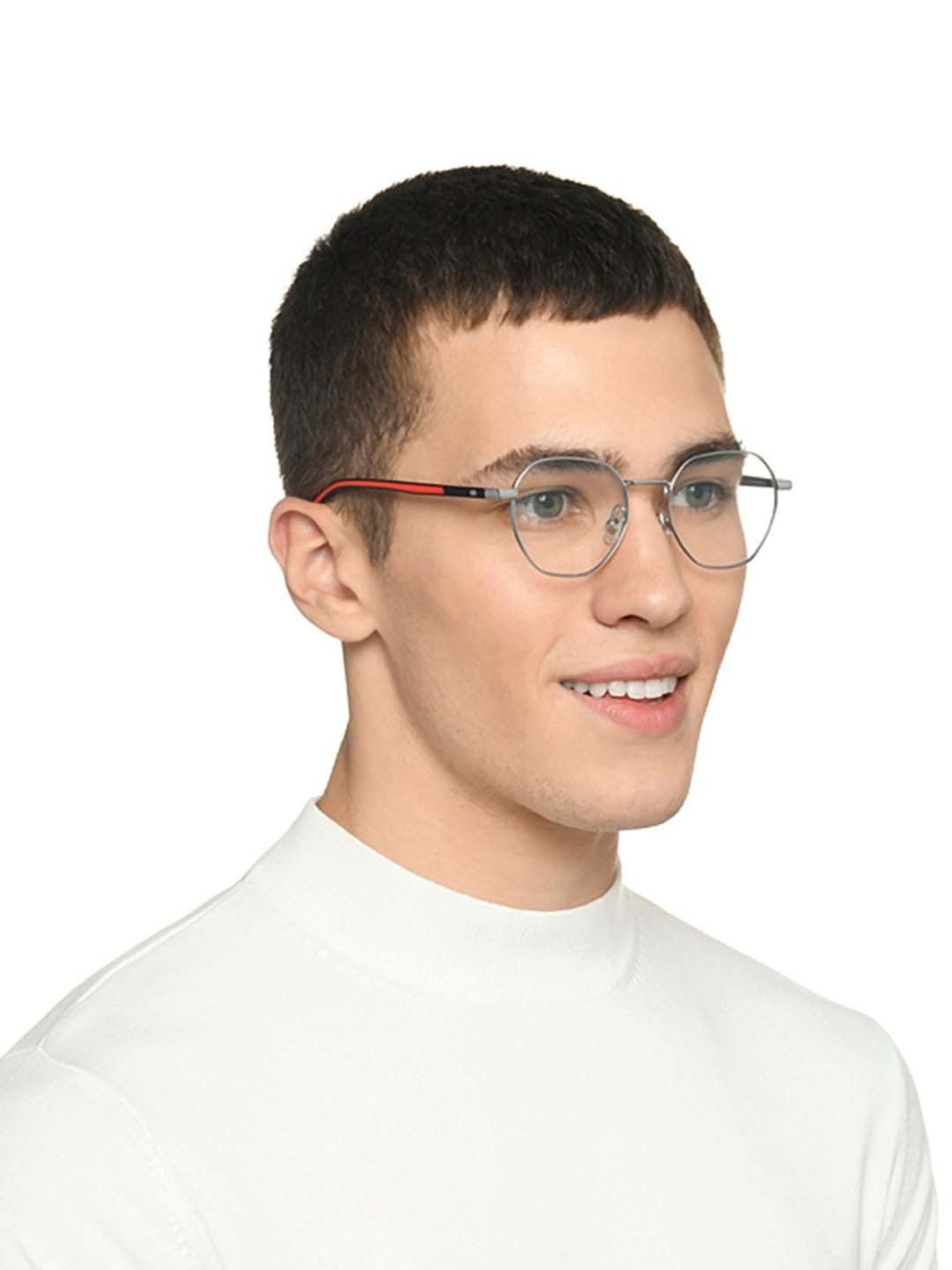 Lenskart Blu Silver Geometric Blue Light Protection Unisex Reading Glasses