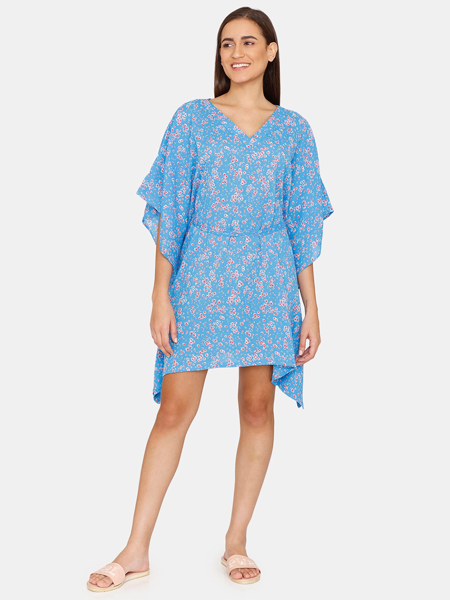 Coucou by Zivame Blue Printed Coverup Kaftan