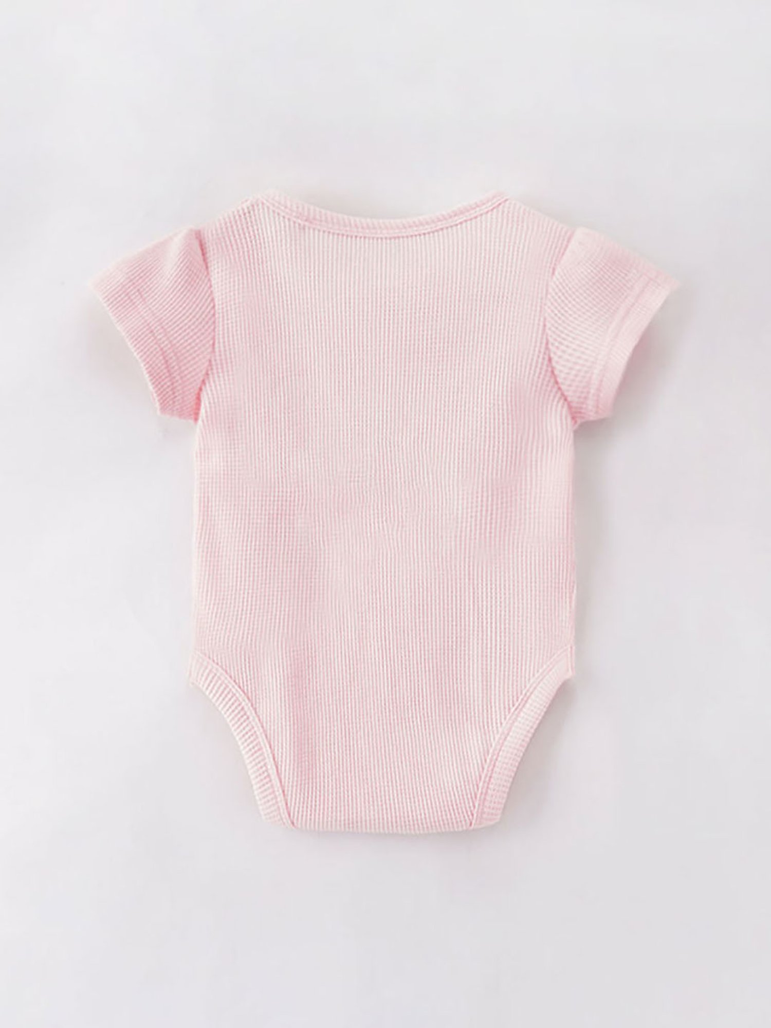 Ed-a-Mamma Baby Pink Self Design Bodysuit