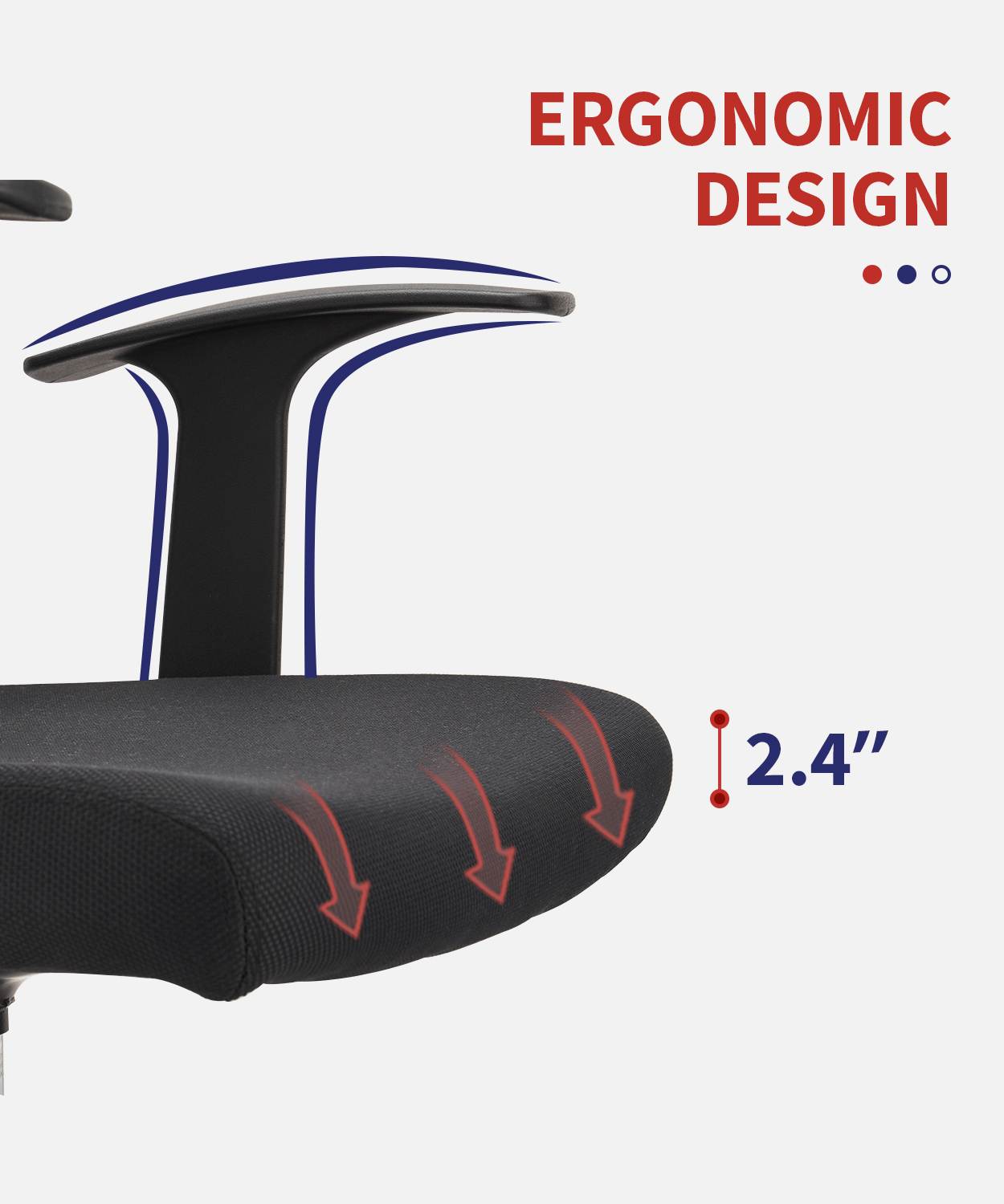 CLATINA Adjustable Drafting Chair with Breathable Mesh Backrest and Foot Ring for Home Office Black 1 Pack