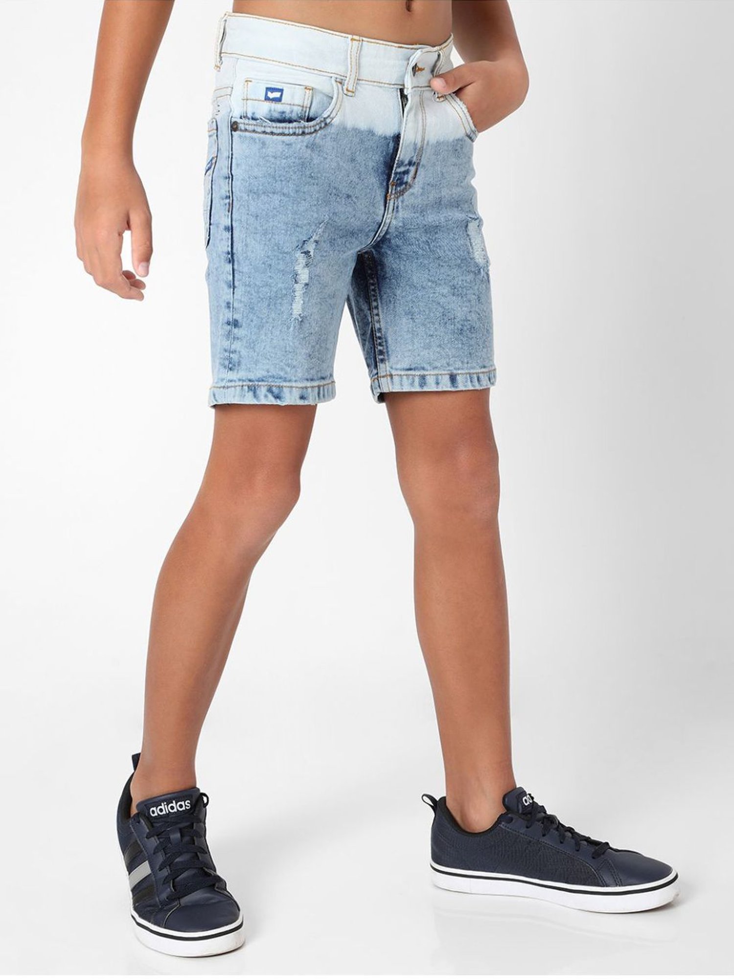 Gas Kids Blue Color Block Shorts
