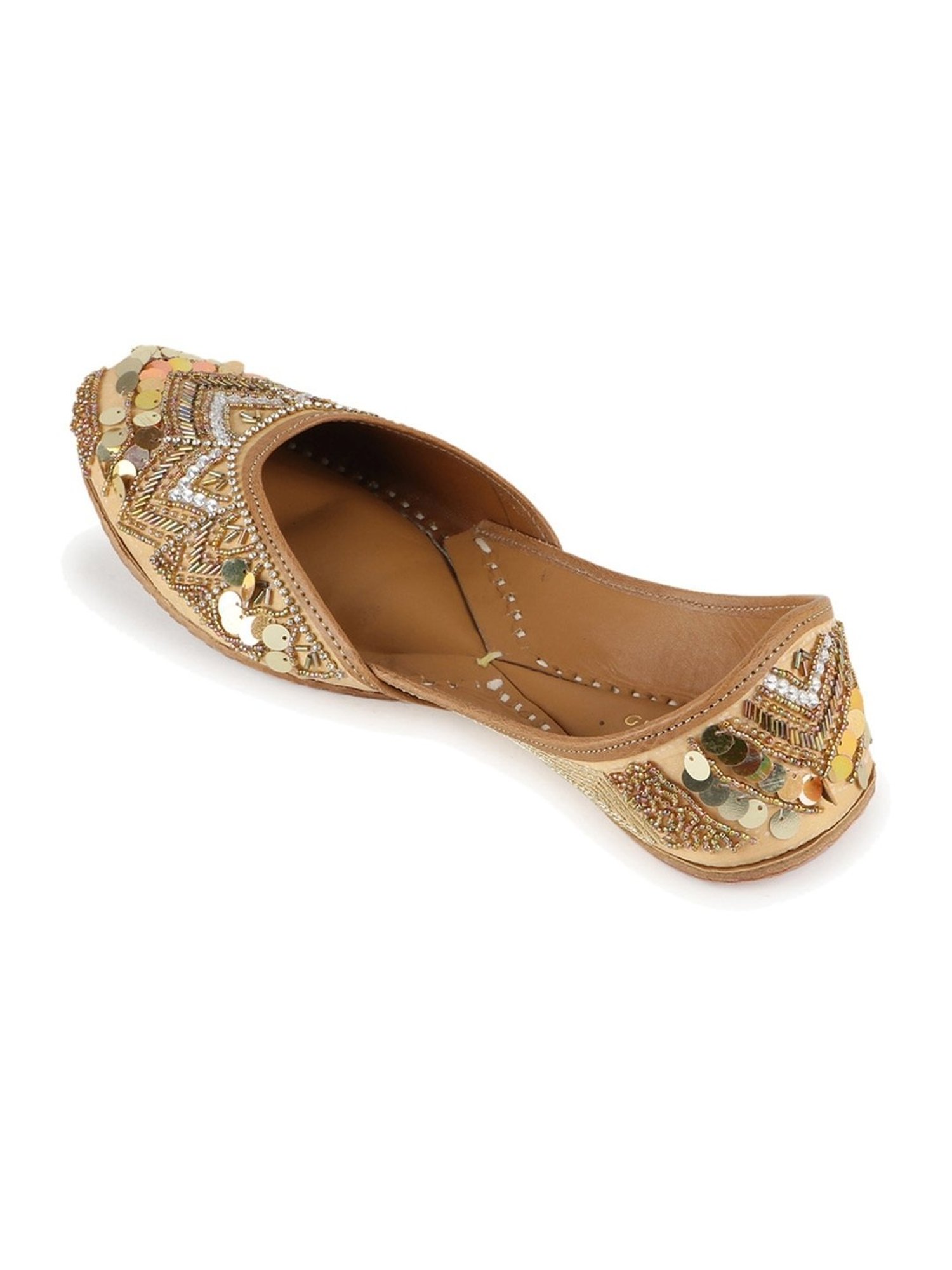 Glam Story Women's Gold Ethnic Juttis