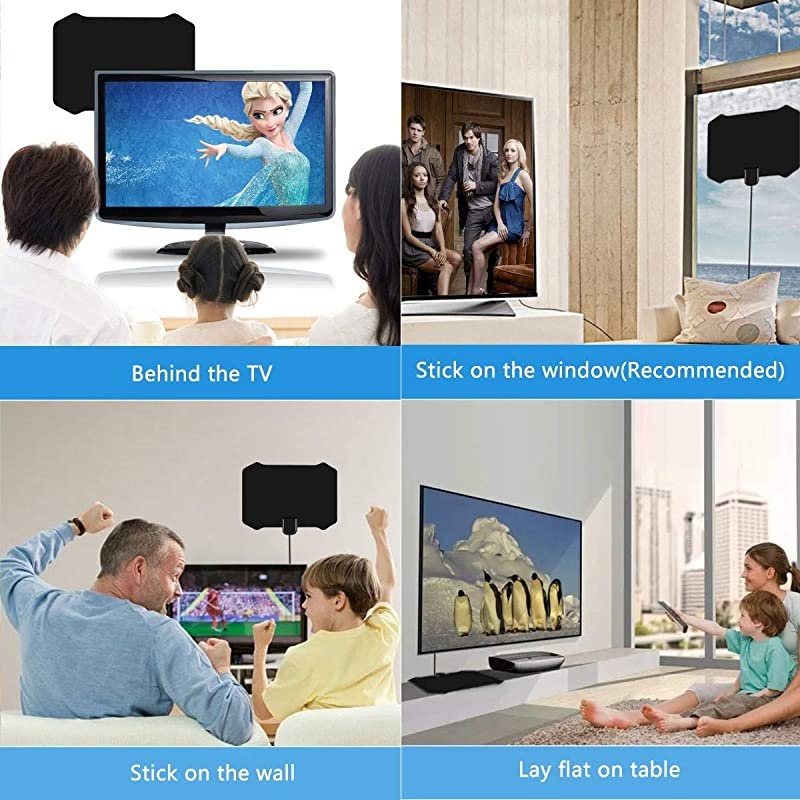 TV Antenna for Digital TV Indoor Amplified HD Digital TV Antenna with 120 Miles Long Range Support 4K 1080P for Indoor with Powerful HDTV Amplifier W222