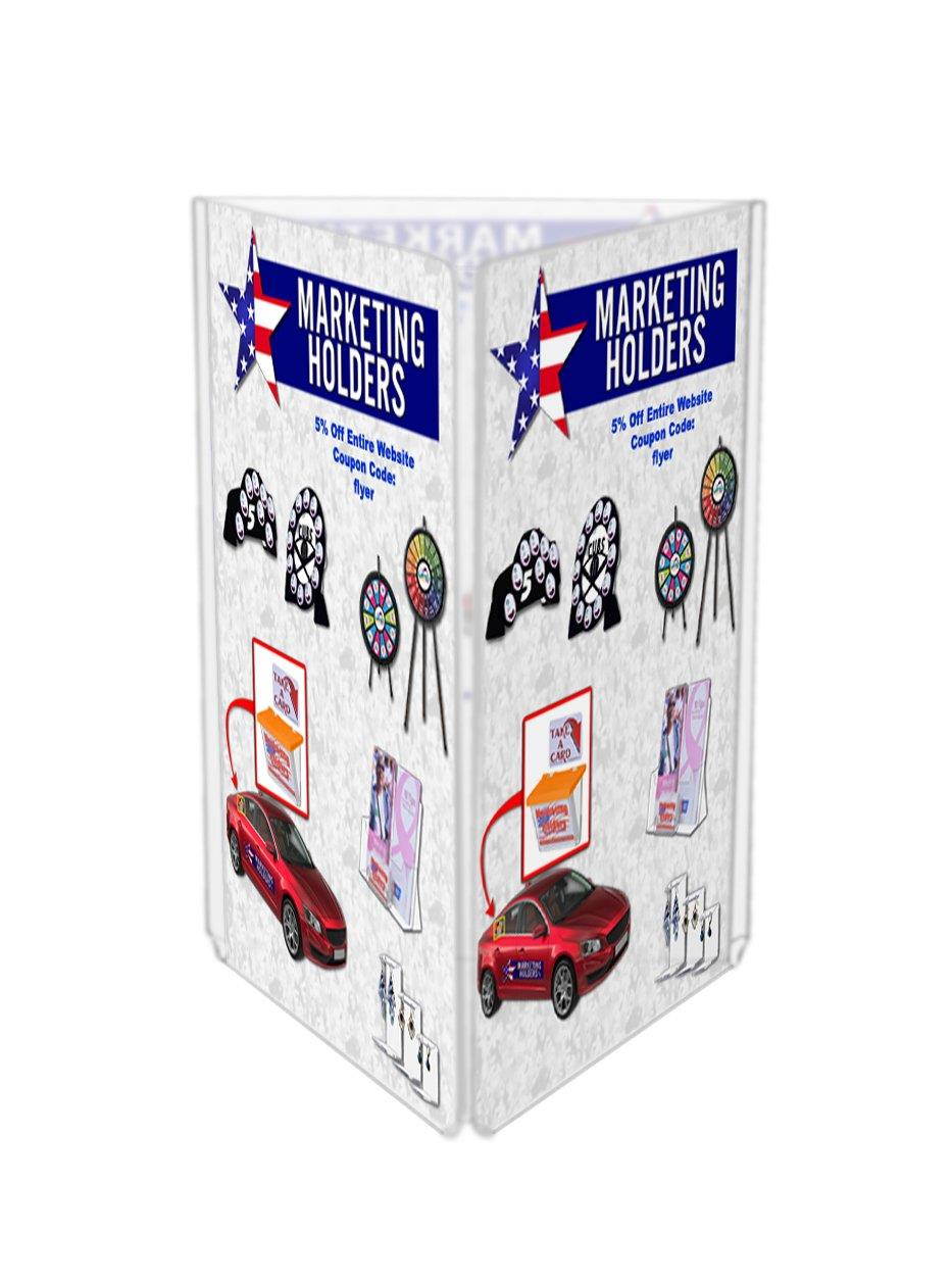 Marketing Holders 3 Sided Acrylic Table Tent Frame Advertisement Display Stand 5"w x 7"h Lot of 10
