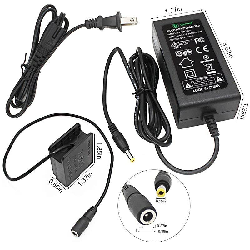 DMWDCC8 DMWAC8 AC Power Adapter DC Coupler Charger Kit DMWBLC12 Battery Replacement for Panasonic Lumix DMCFZ2500 FZ1000 FZ300 FZ200 G85 GX8 G7 G6 G5 GH2 DCG90 G95 Cameras