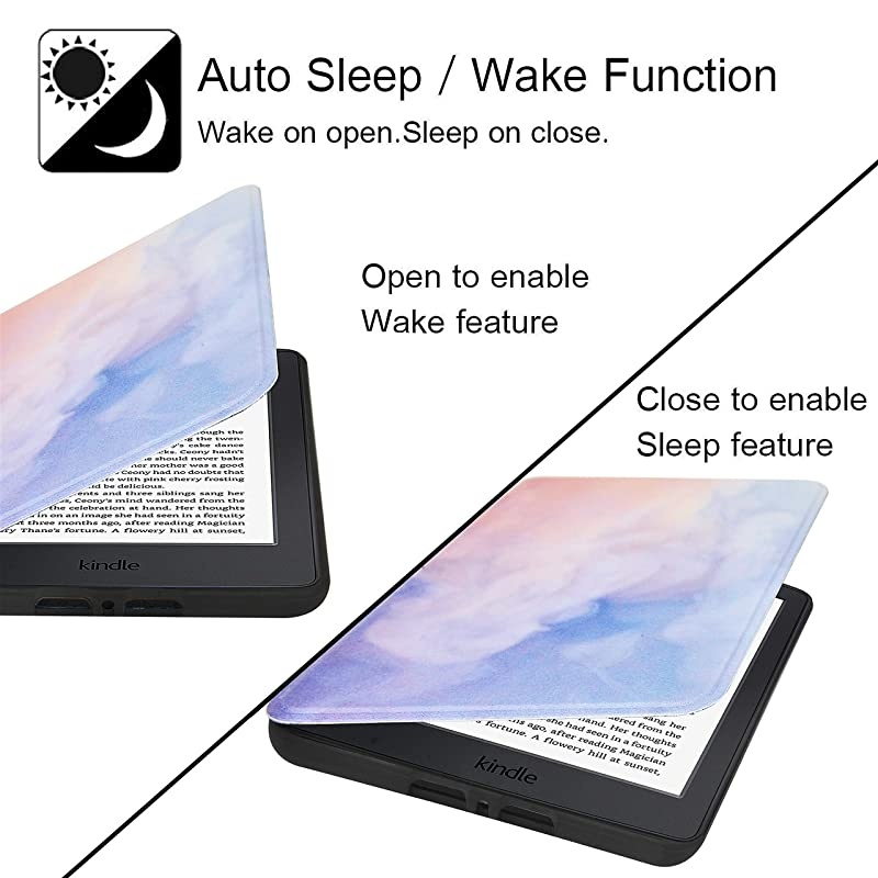 Case for All-New Kindle (10th Generation-2019 Release Only), Ultra Lightweight Premium PU Leather Shell Cover with Auto Wake/Sleep, Will NOT Fit Kindle Paperwhite 10th Gen 2018, Blue Mist