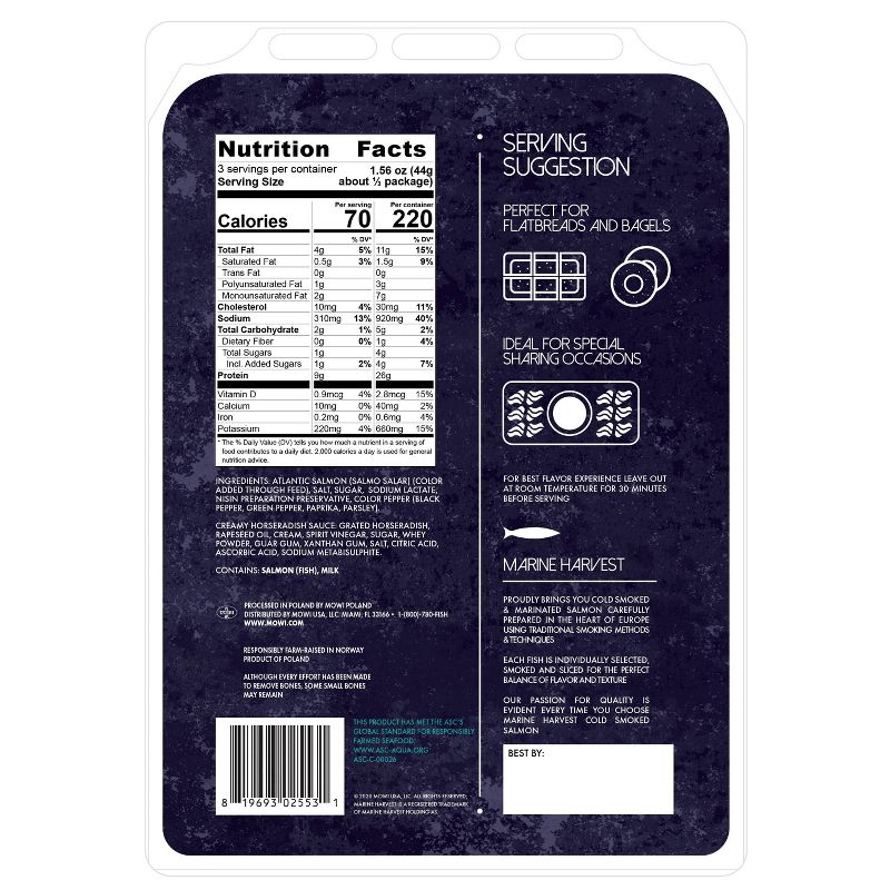 Marine Harvest Norwegian Pepper Marinated Cold Smoked Salmon - 4.7oz