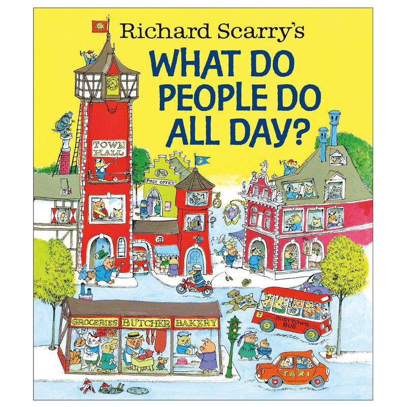 Yottoy Huckle Cat Soft Toy With Car & Richard Scarry Hardcover Book