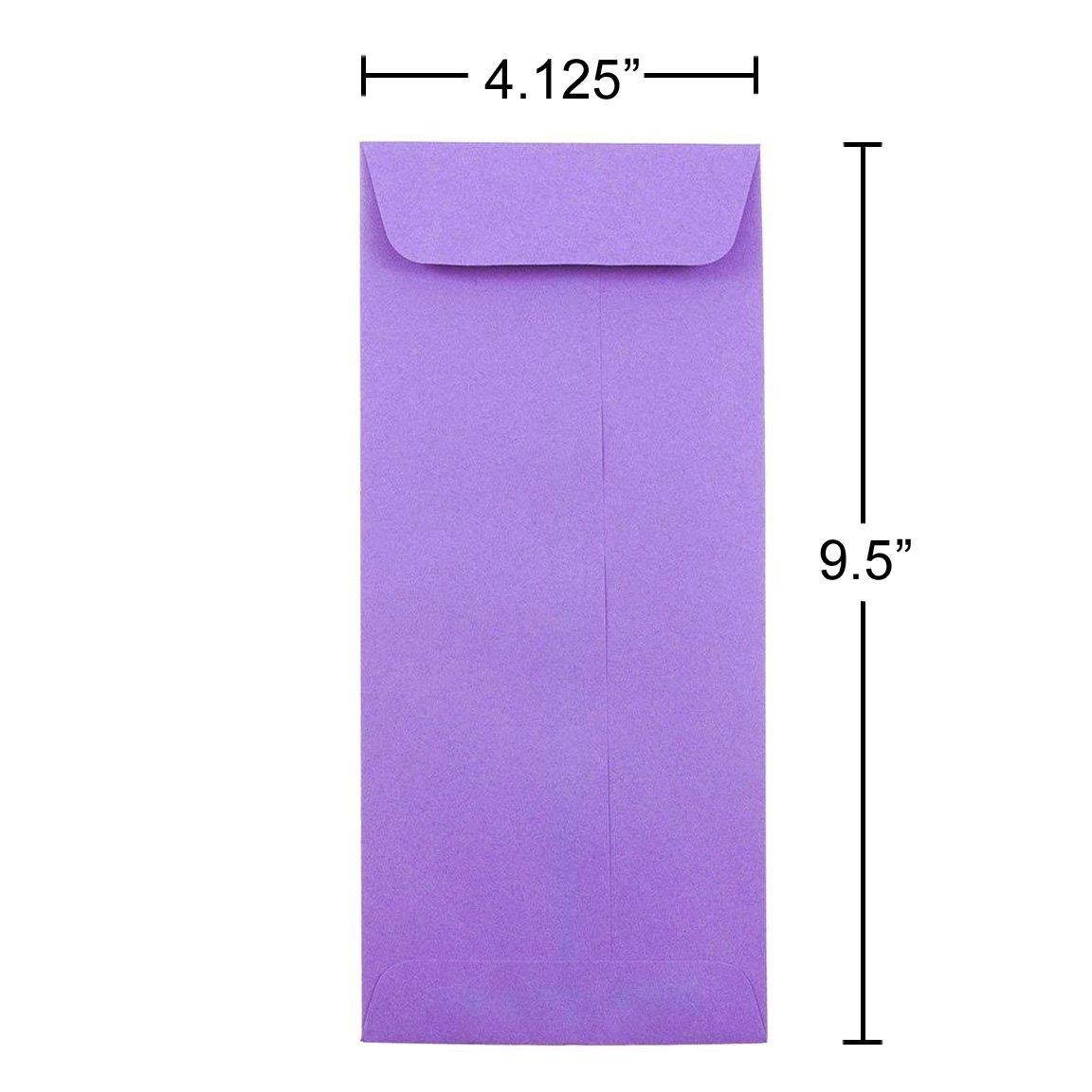 JAM PAPER #10 Policy Business Colored Envelopes - 4 1/8 x 9 1/2 - Violet Purple Recycled - 50/Pack