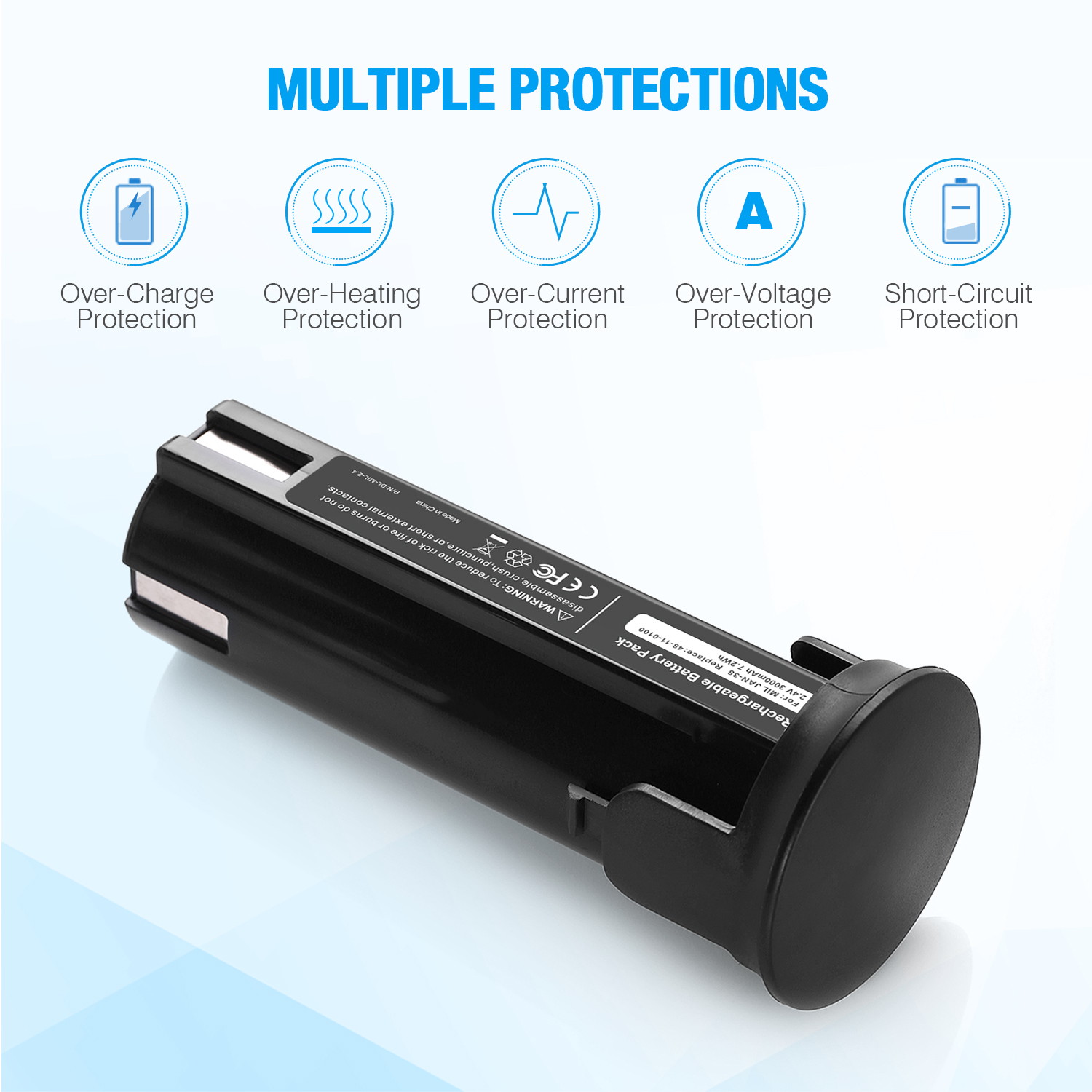 2.4V 3000mAh Ni-CD Replacement Battery for MILWAUKEE 48-11-0100 Cordless Screwdriver Rechargeable Batteries