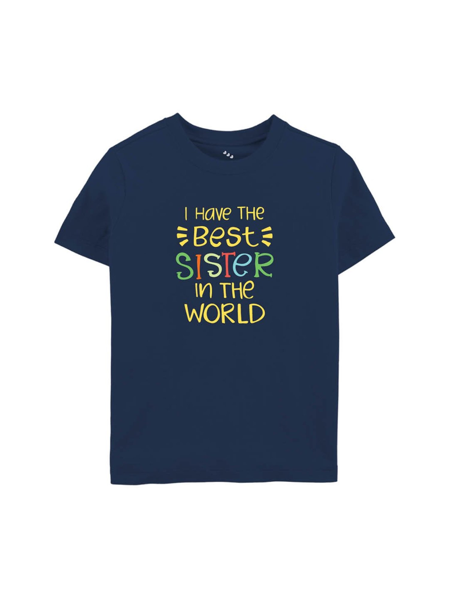 Zeezeezoo Kids Navy Blue I have the best Sister Printed T-shirt