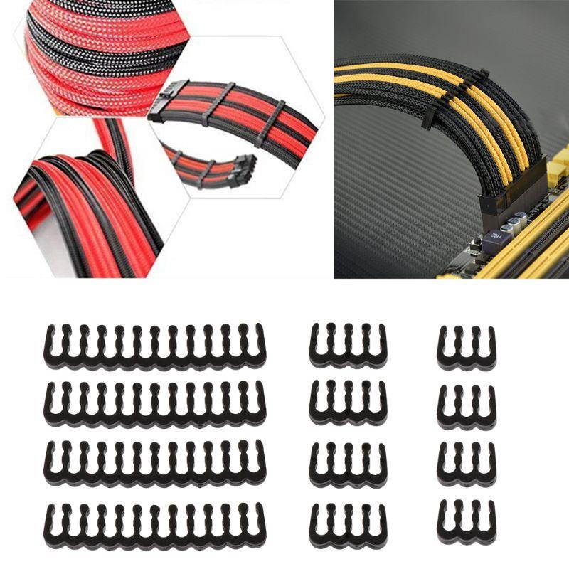 12Pcs Black PP Cable Comb /Clamp /Clip /Dresser For 2.5-3.0 mm Cables 6/8/24 Pin 3 types comb Whosale&Dropship