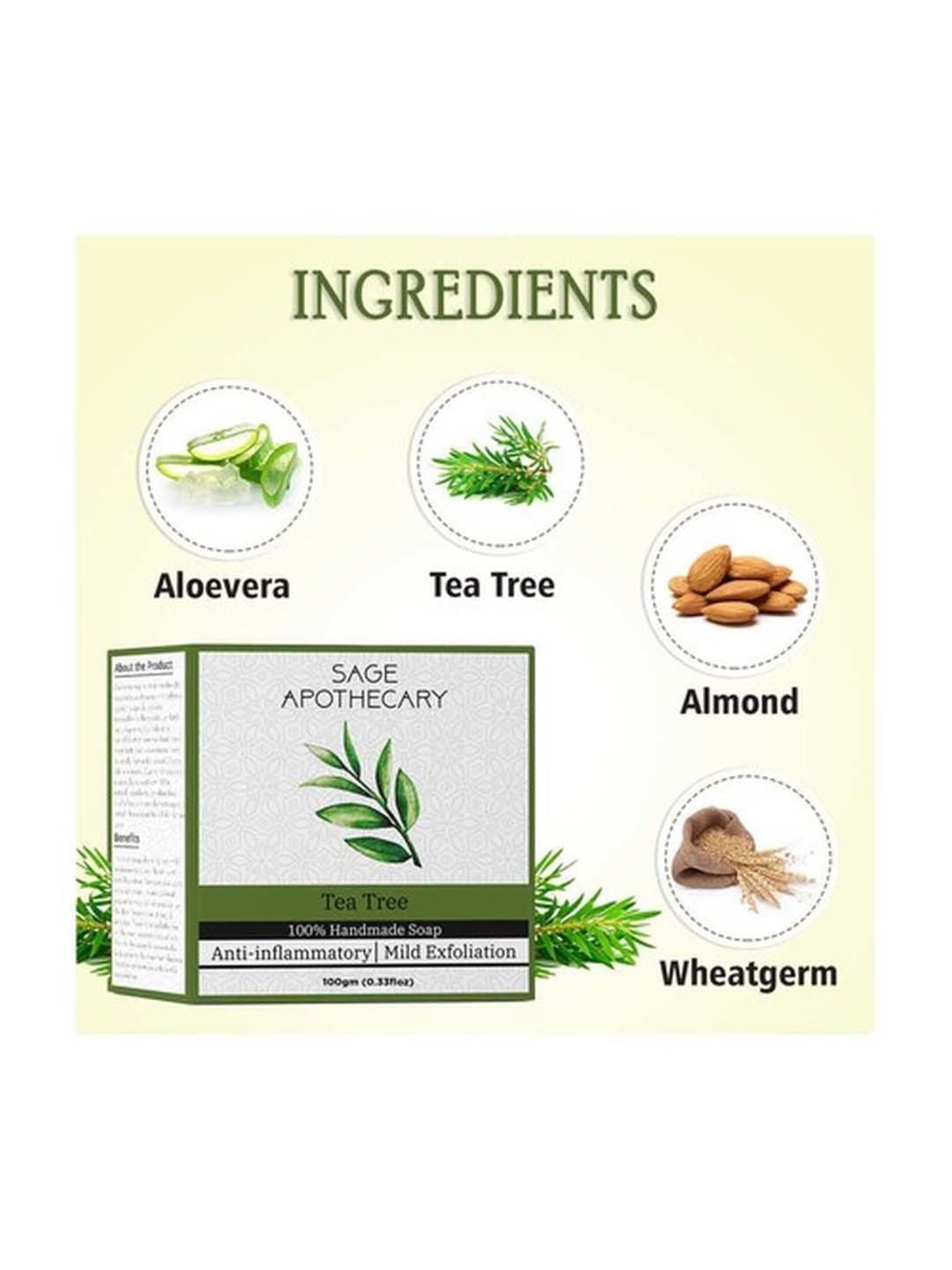 Sage Apothecary Tea Tree Soap - 100 gm