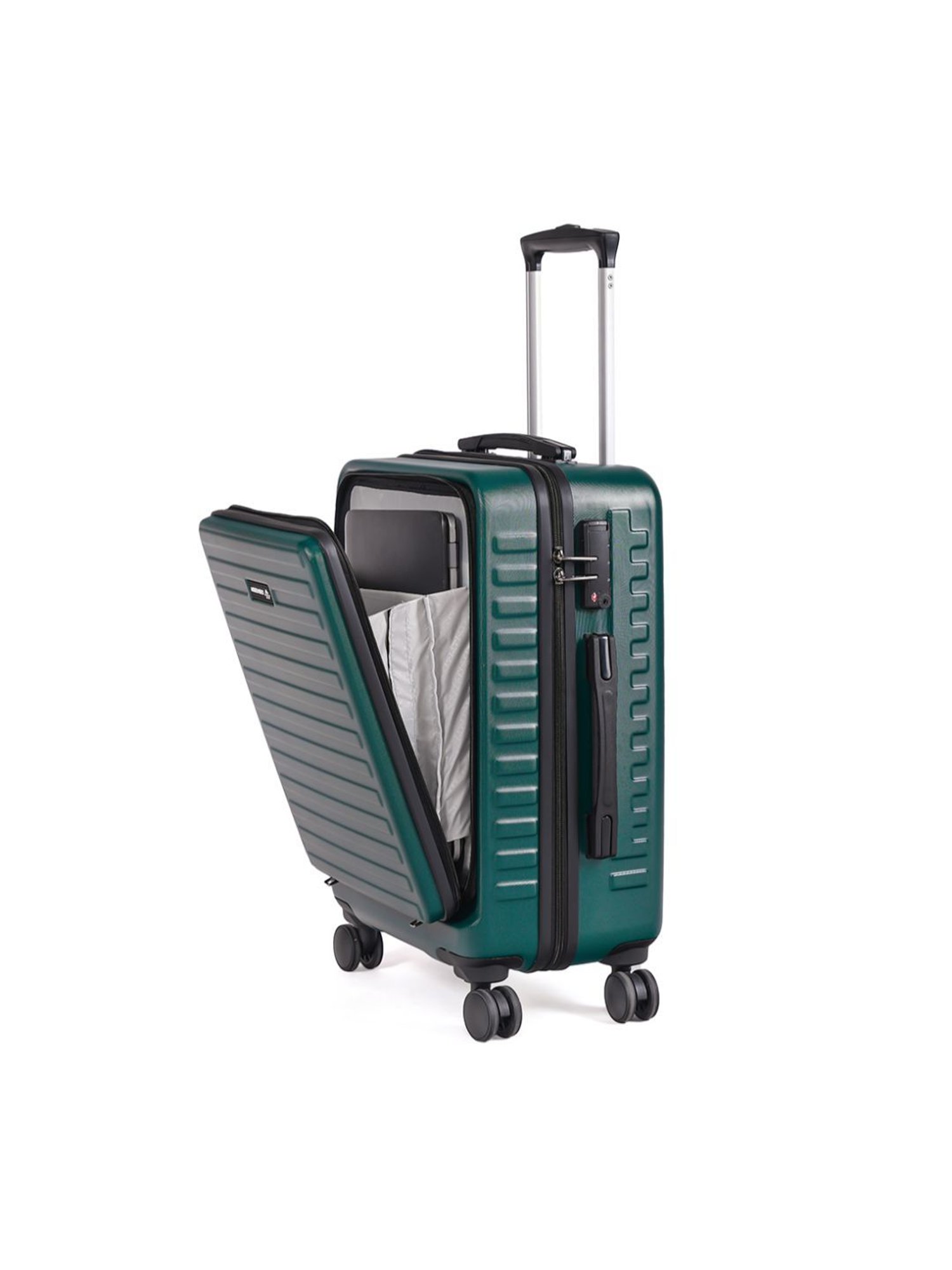 Assembly Green Small Cabin Trolley (20 inch) with Hard Shell Laptop Backpack