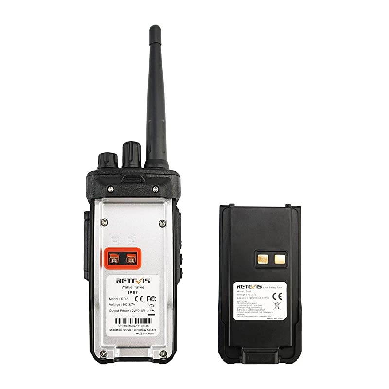 Case of 10 RT48 Waterproof Walkie Talkies Long Range VOX Emergency 2 Way Radio for Adults Rechargeable