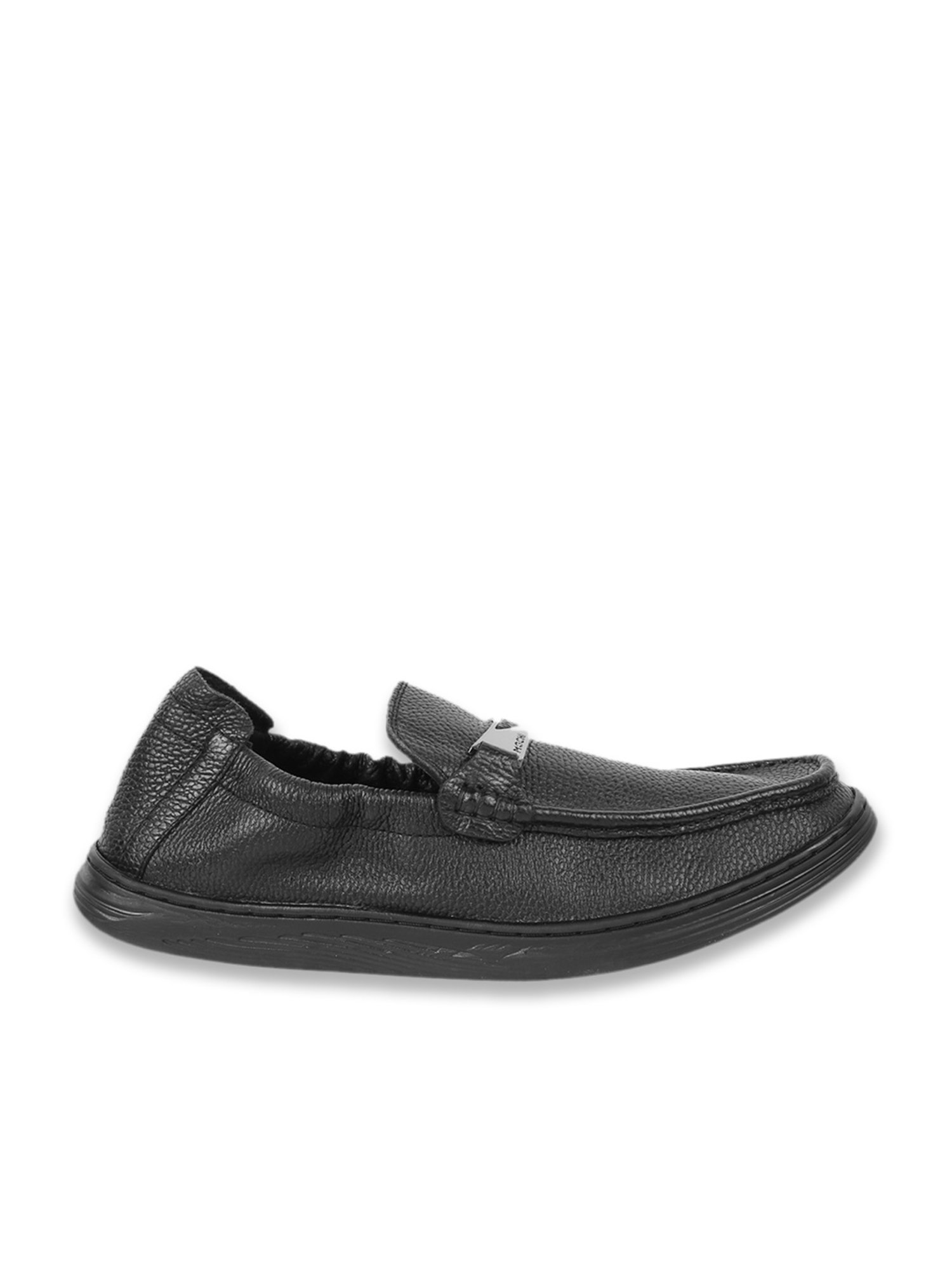 Mochi Men's Black Casual Loafers
