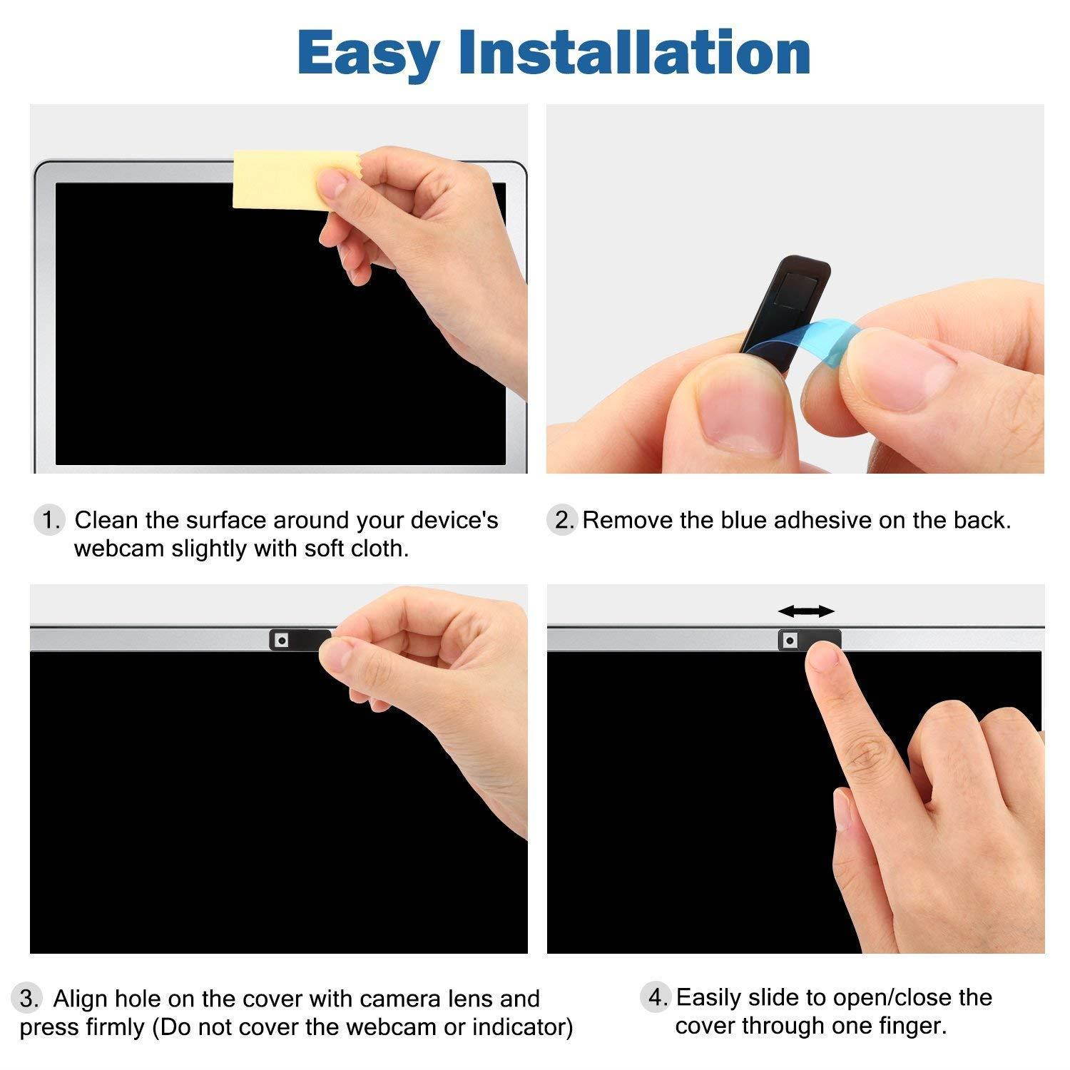 Laptop Webcam Cover Slide Thin (Family 3 Pack) | Laptop Web Camera Blocker Stickers Plastic | Block Web Cam on Laptops Slider | Camera Cover iPhone MacBook Pro.