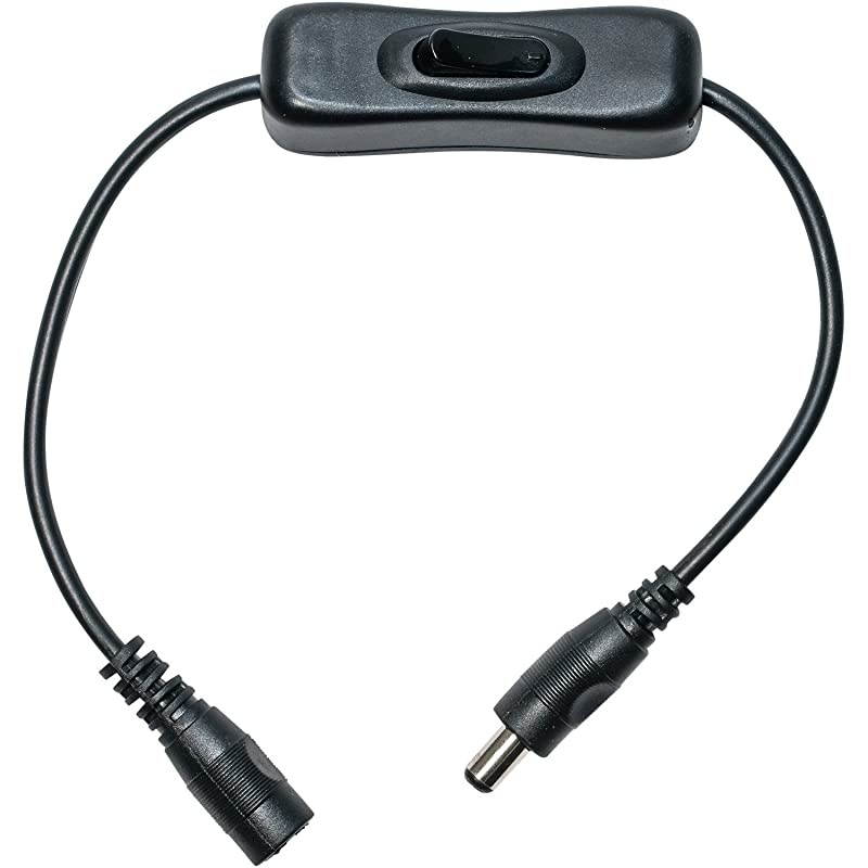 2pcs LED Strip Light Inline OnOff Switch Cable DC Jack 55x21mm Male to Female Connector DC Jack Switch LED Tape Light Connector 12V Inline Rocker Switch DC Power Adapter Connector