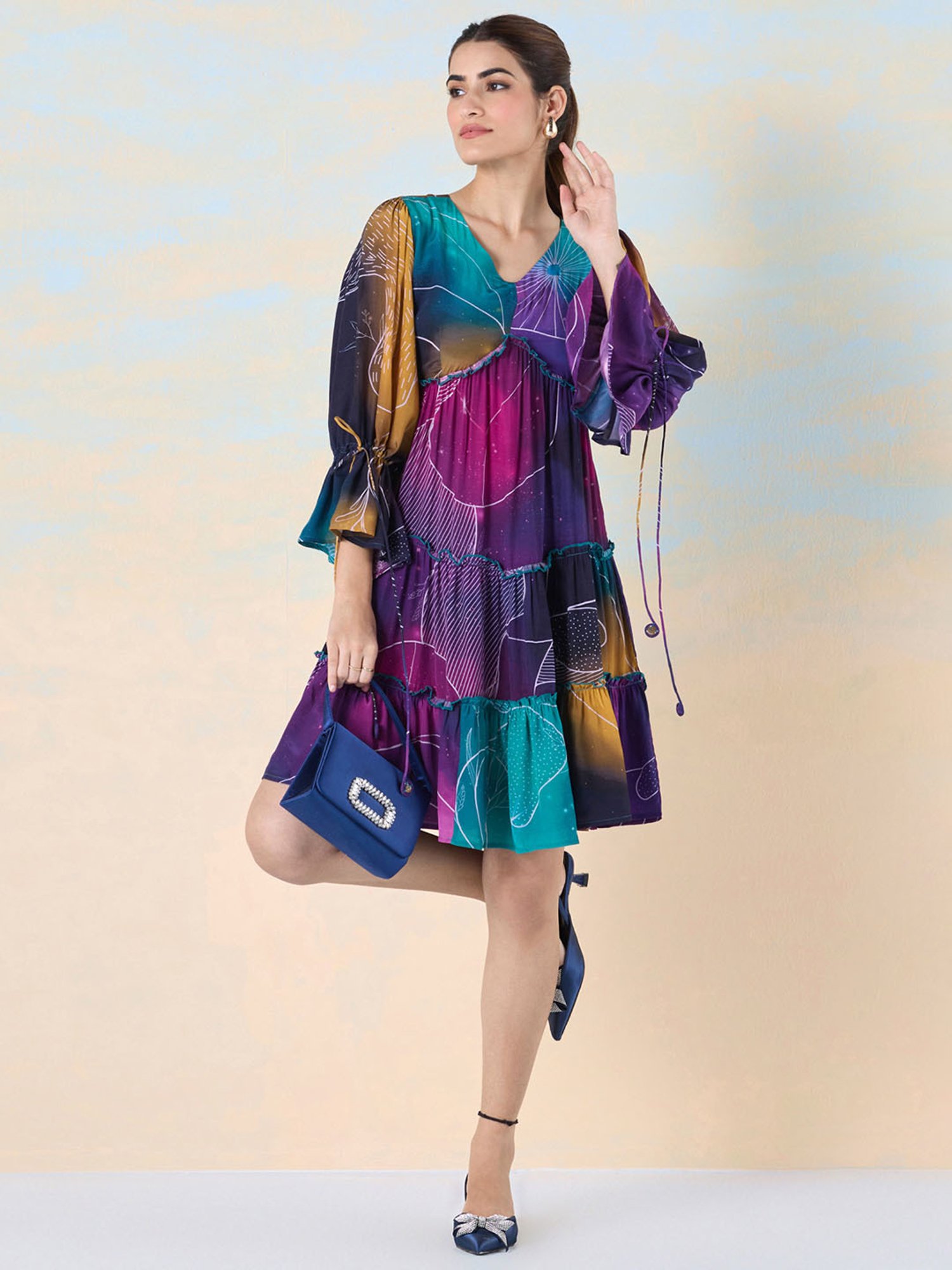 navyasa by liva Multicolor Printed Ethnic Dress