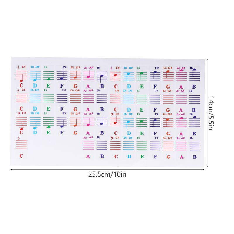 2 Sets Beginner Learning Transparent Piano Keyboard Stickers Convenient Decals