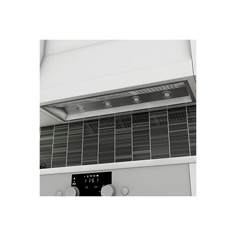 ZLINE 695-46 Deep 1200 CFM 46 Inch Range Hood Insert with LED Lighting, 4 Fan Speed Settings, Stainless Steel