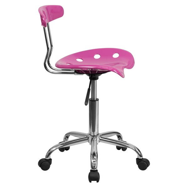 Vibrant Candy Heart and Chrome Swivel Task Chair with Tractor Seat