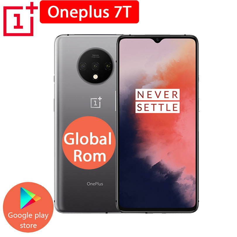 Original Global Version OnePlus 7T Fluid Display 6.55" AMOLED Screen 48MP Triple Cameras Dual-SIM 256GB/8GB Snapdragon 855+ 3800mAh Phone UFS 3.0 NFC Factory Unlocked