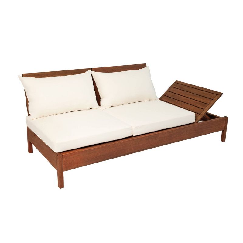 Grass Eucalyptus Wood Outdoor Reclining Chaise Lounge Chair with Backrest - Alaterre Furniture
