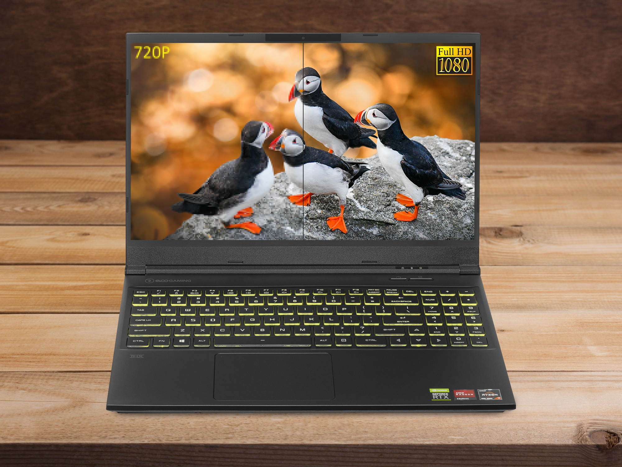EVOO Gaming Notebook, 15.6" 120Hz FHD Display, AMD Ryzen 7 4800H Upto 4.2GHz, 16GB RAM, 2TB NVMe SSD, NVIDIA GeForce RTX 2060, Mini DisplayPort, HDMI, Card Reader, Wi-Fi, Bluetooth, Windows 10 Home