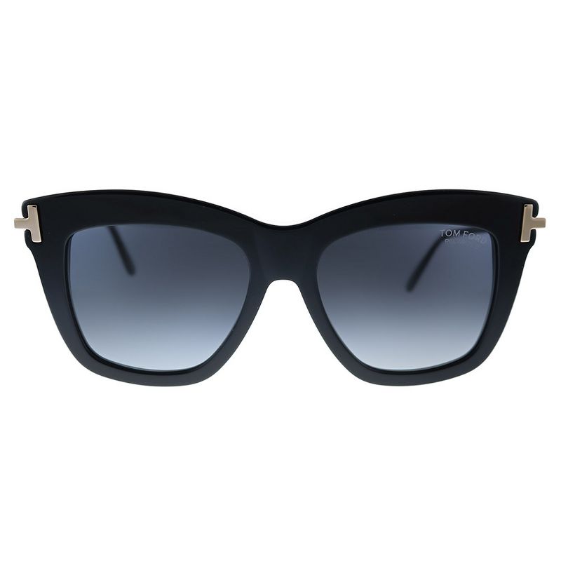 Tom Ford Dasha TF 822 01D Womens Square Polarized Sunglasses Shiny Black 52mm