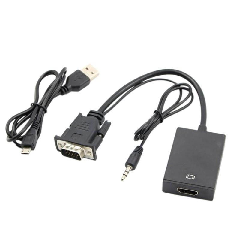 VGA to HDMI Adapter Male Output 1080P HD+ Audio TV AV HDTV 3.5mm Video Cable Converter VGA HDMI Adapters