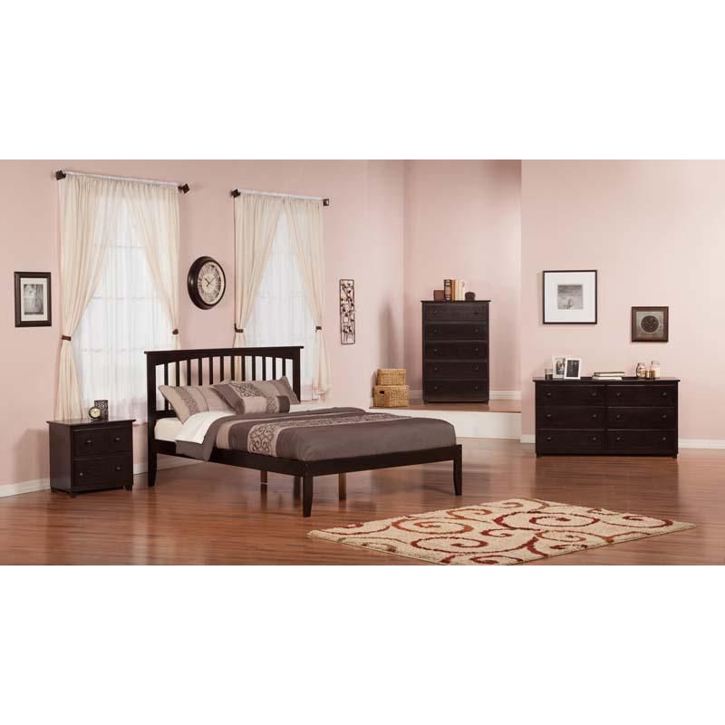 Mission Queen Open Foot Espresso - Atlantic Furniture