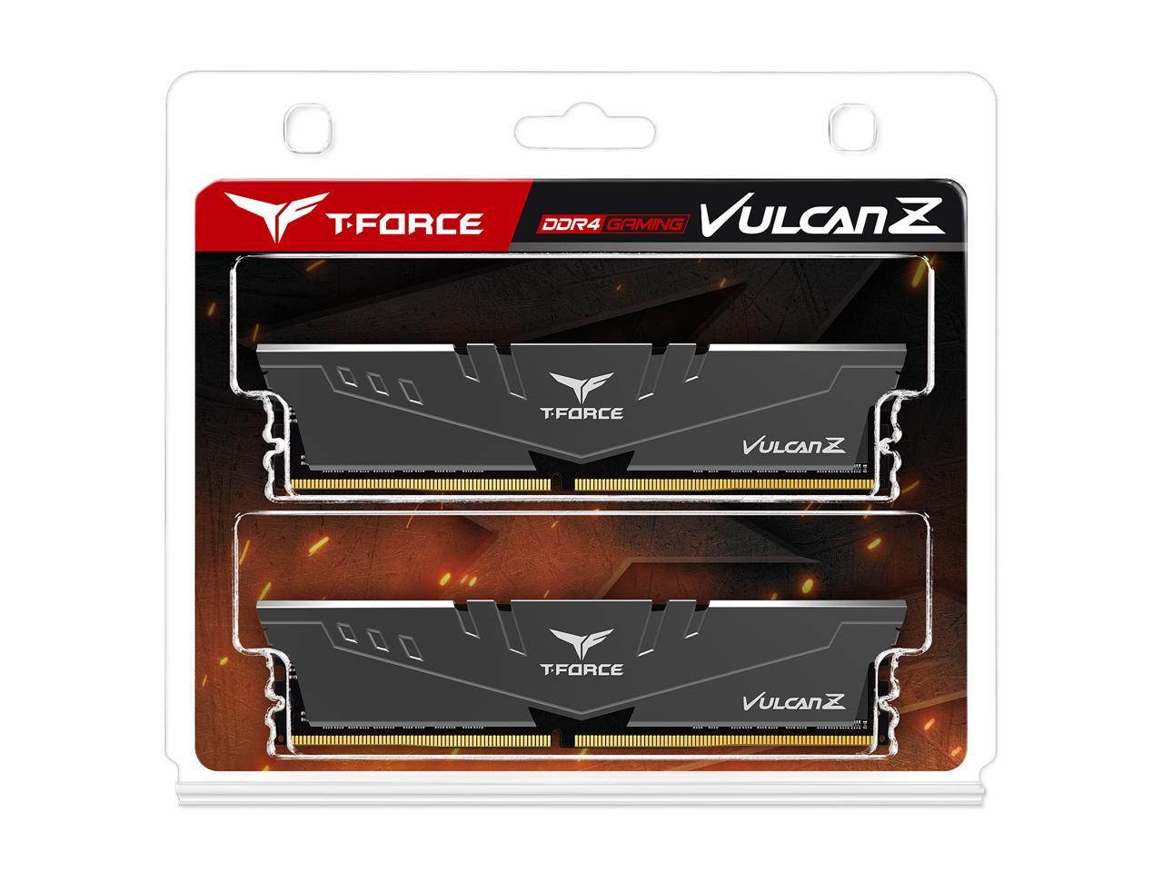 TEAMGROUP T-Force Vulcan Z DDR4 32GB Kit (2x16GB) 3600MHz (PC4-28800) CL18 Desktop Memory Module Ram TLZGD432G3600HC18JDC01 - Gray