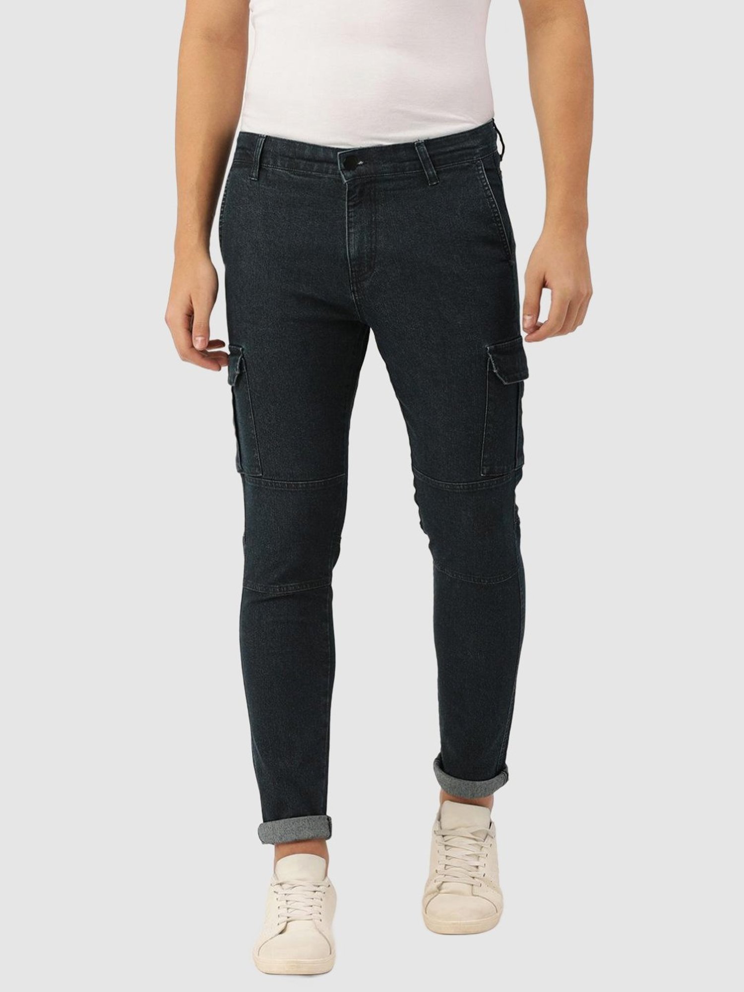 IVOC Black Relaxed Fit Cargo Jeans