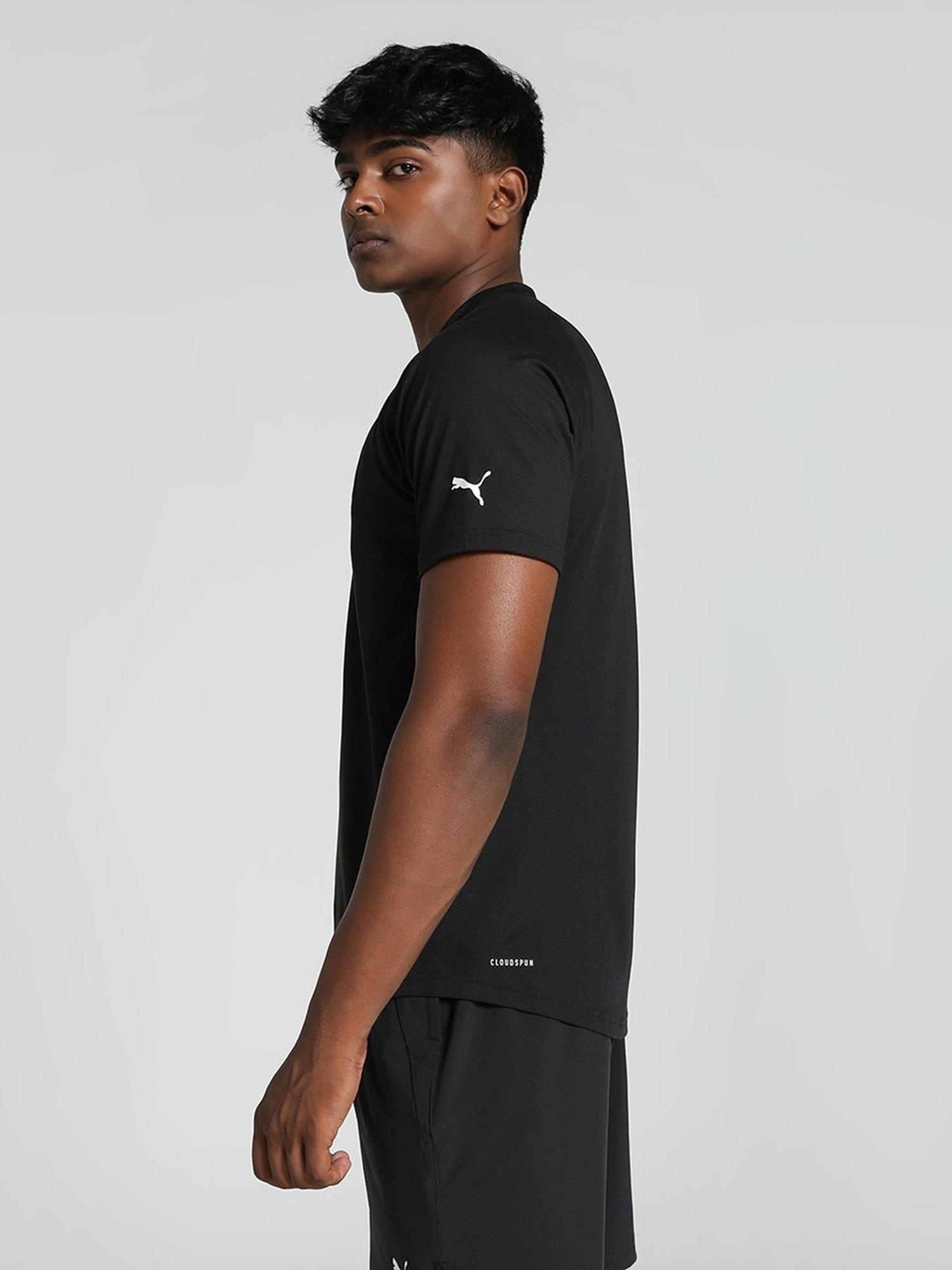 Puma Black Regular Fit Printed Sports T-Shirt