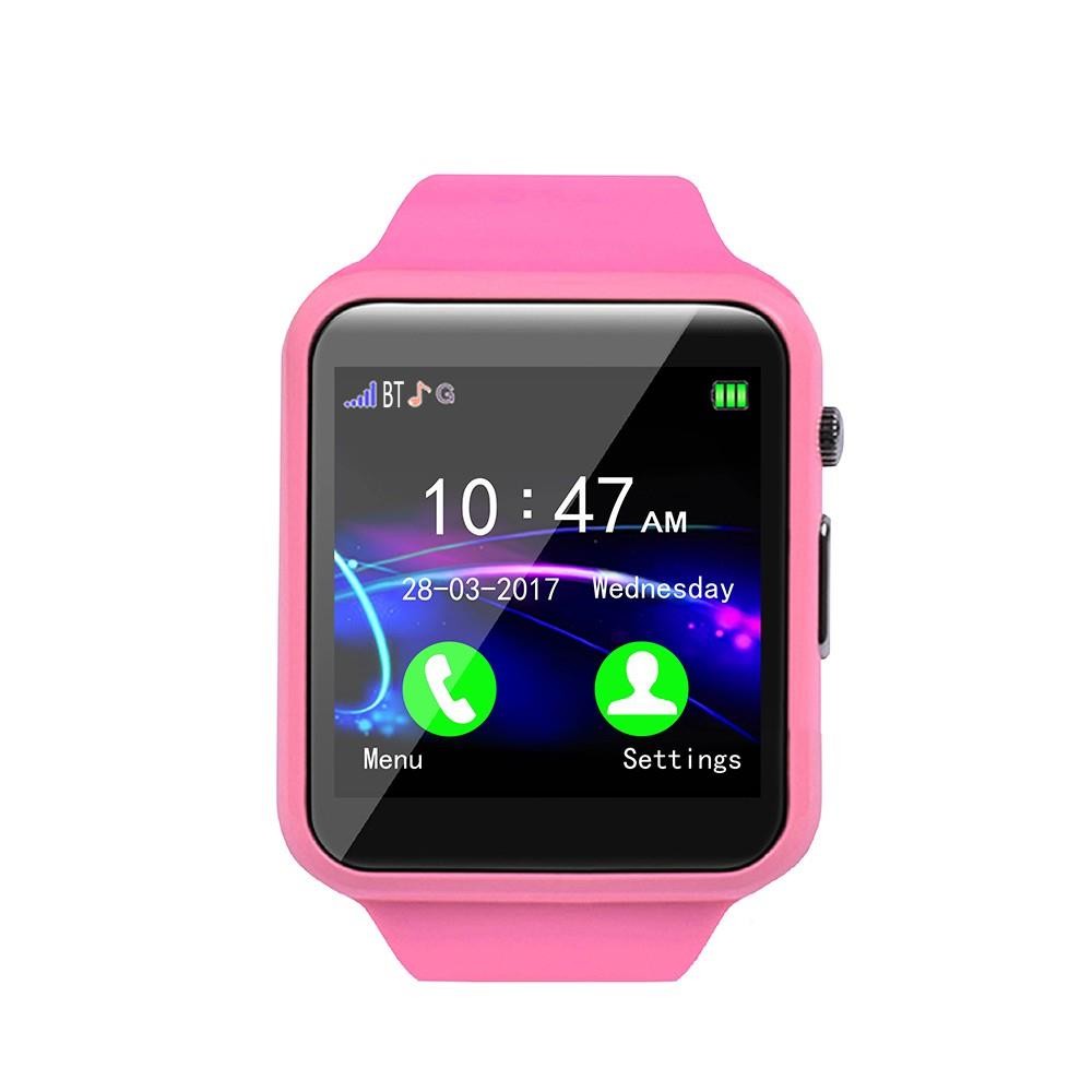 Kids Smart Watch Children Tracker Smartwatch with Camera Anti Lost for IOS Android BT Cell Phone Touch Screen Pedometer Sleep Monitor Calendar Pink