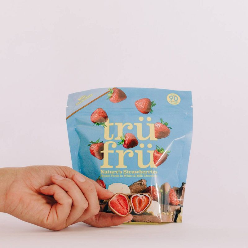 Tru Fru White and Milk Chocolate Frozen Strawberries - 8oz