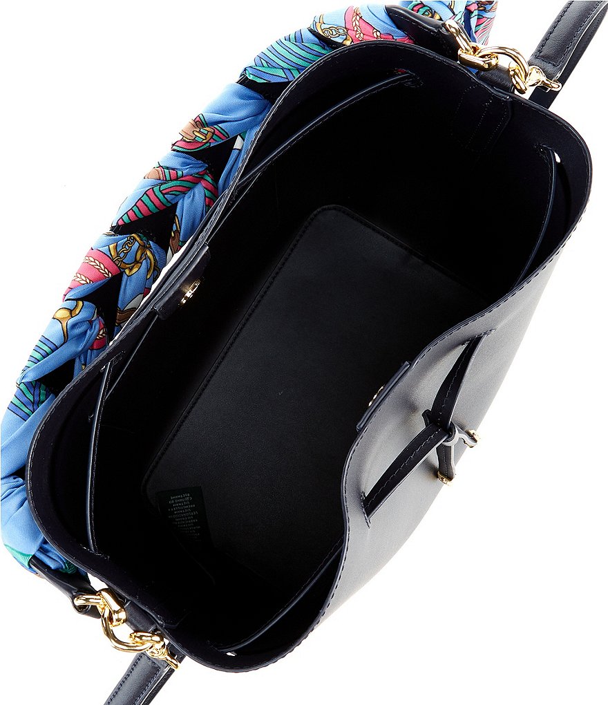 Lauren Ralph Lauren Debby Drawstring Printed Scarf Hobo Bag