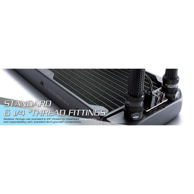 Fractal Design Celsius S24 Cooling Fan/Radiator - 2 x 87.6 CFM - 32.2 dB(A) Noise - LLS Bearing