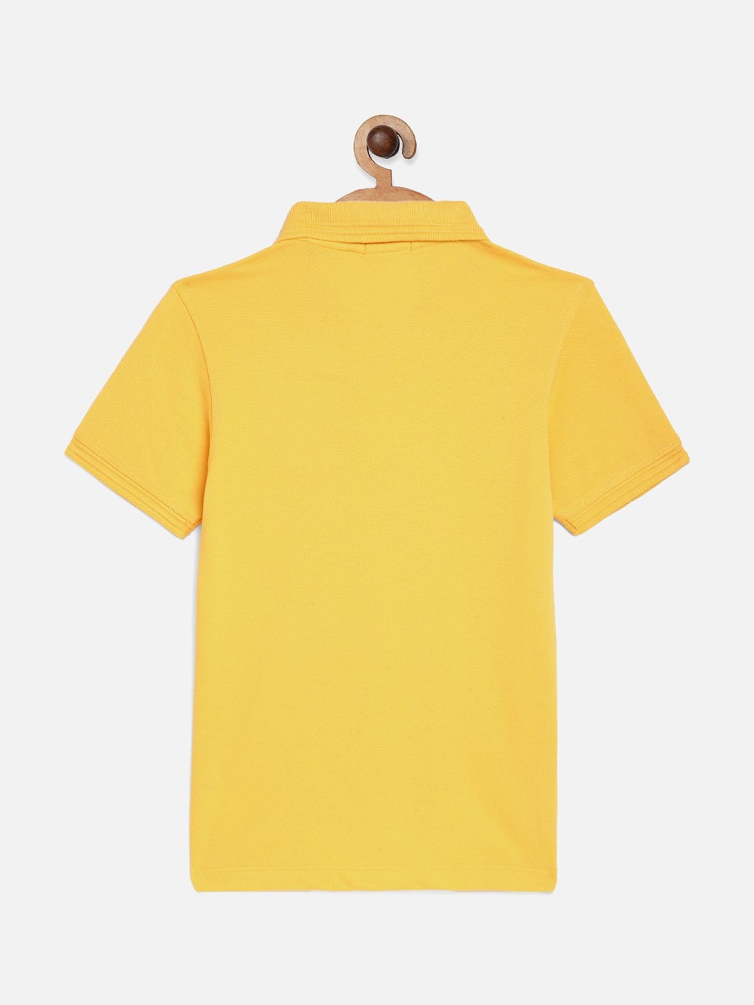 Octave Kids Yellow Graphic Print Polo T-Shirt