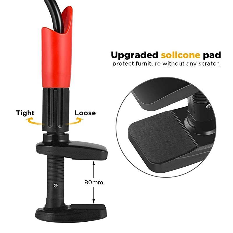 Gooseneck Tablet Holder,  Tablet Stand 1M Flexible Arm Clip Tablet Mount for iPad Pro 10.5, iPad Mini 7.9, iPad Air 9.7, Galaxy Tabs, iPhone 12 SE 2020, Galaxy S20 A51 M31, More 4-10.6" Devices