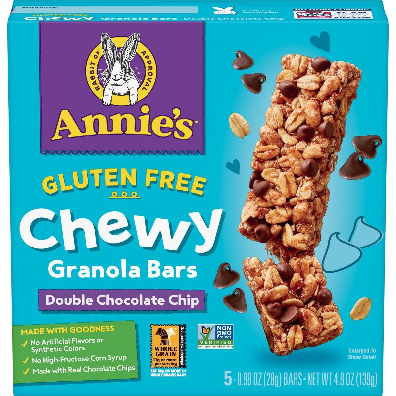 Annie's Homegrown Gluten Free Double Chocolate Chip Granola Bars - 5ct