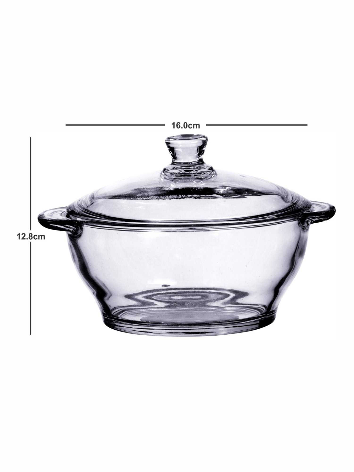 Goodhomes Transparent Glass Serving Bowl - Set of 2
