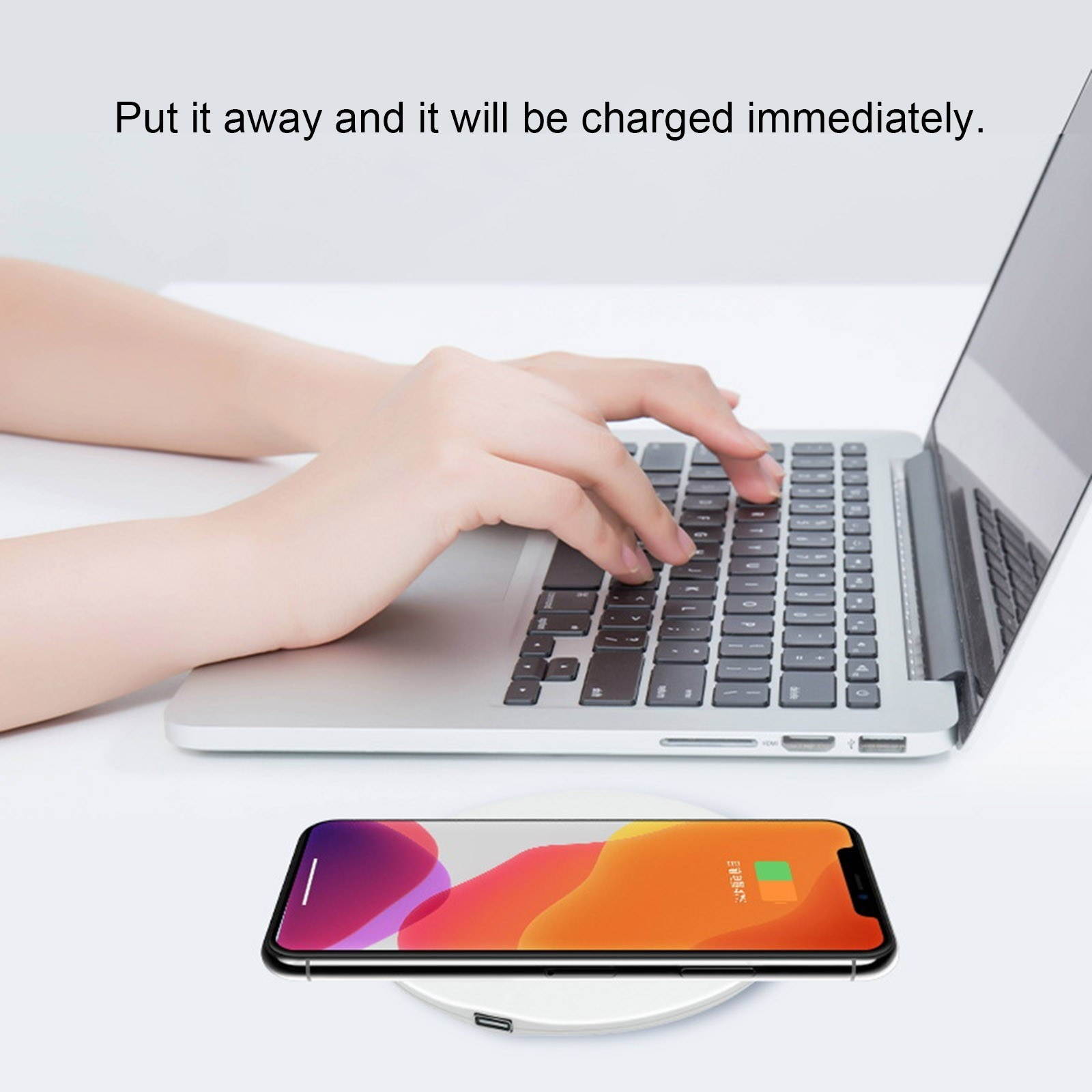 Portable Aluminum Alloy Ultra-thin Round Shape Qi Standard Wireless Charger