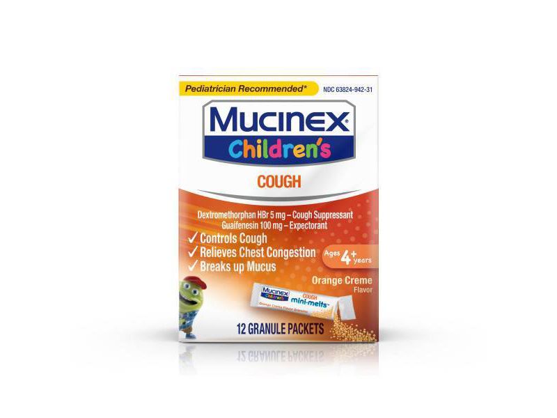 Mucinex Children's Expectorant & Cough Suppressant Mini Melts - Orange Crème - 12ct