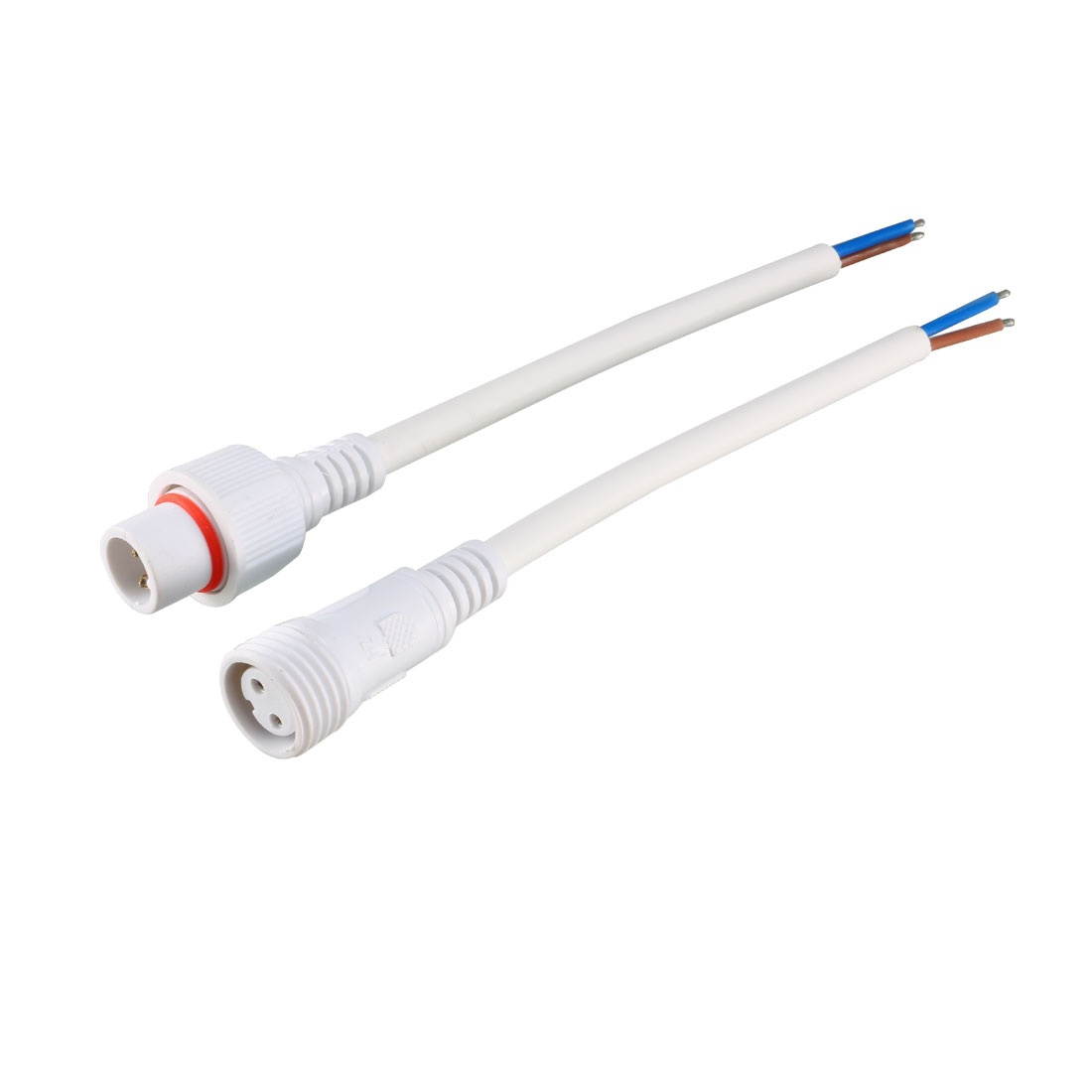 Male Female 2P Waterproof Connector Cable White for LED Strips Light