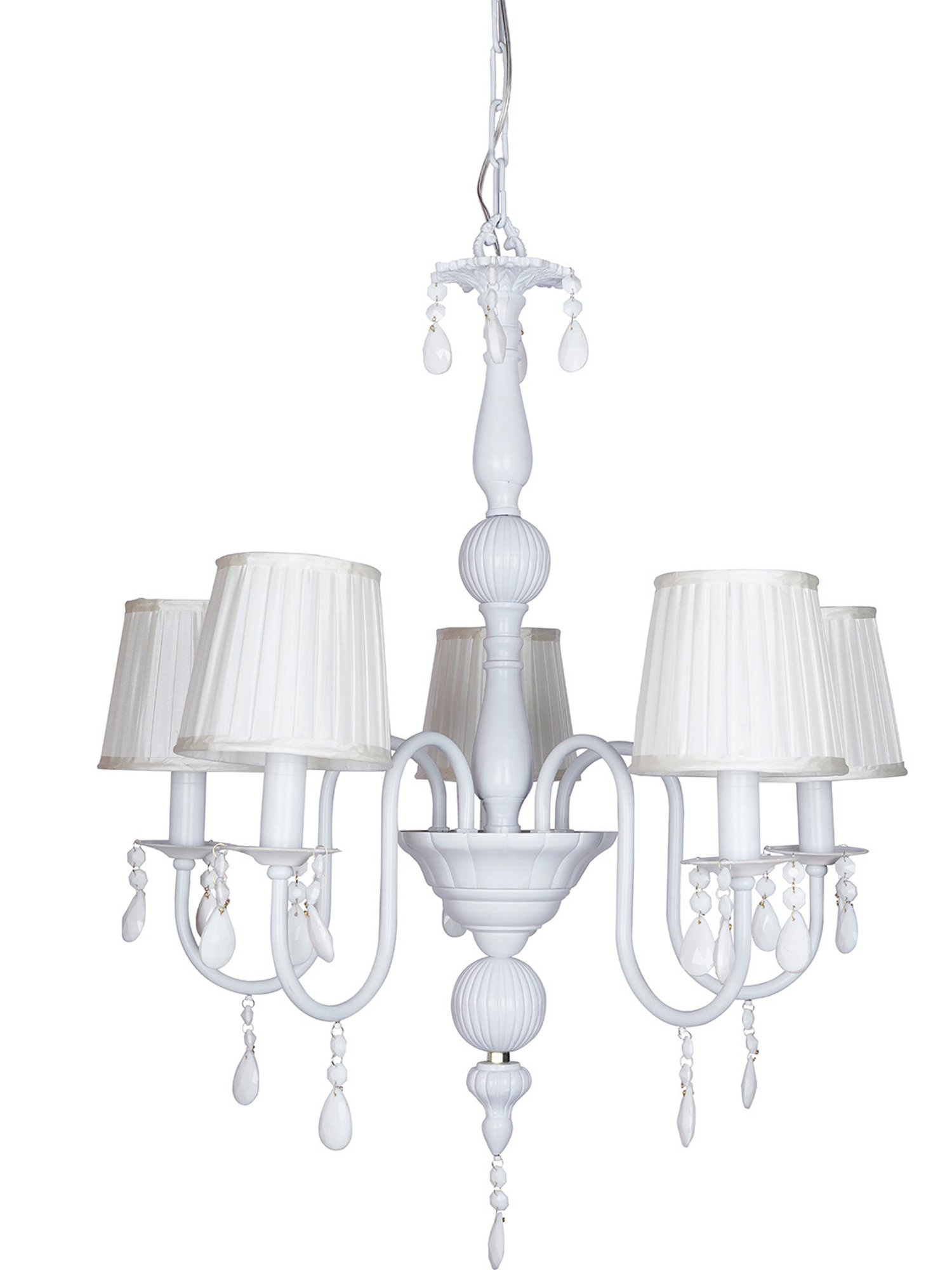 FOS LIGHTING Sparkling Elegance White Mild Steel Pleated Chandelier