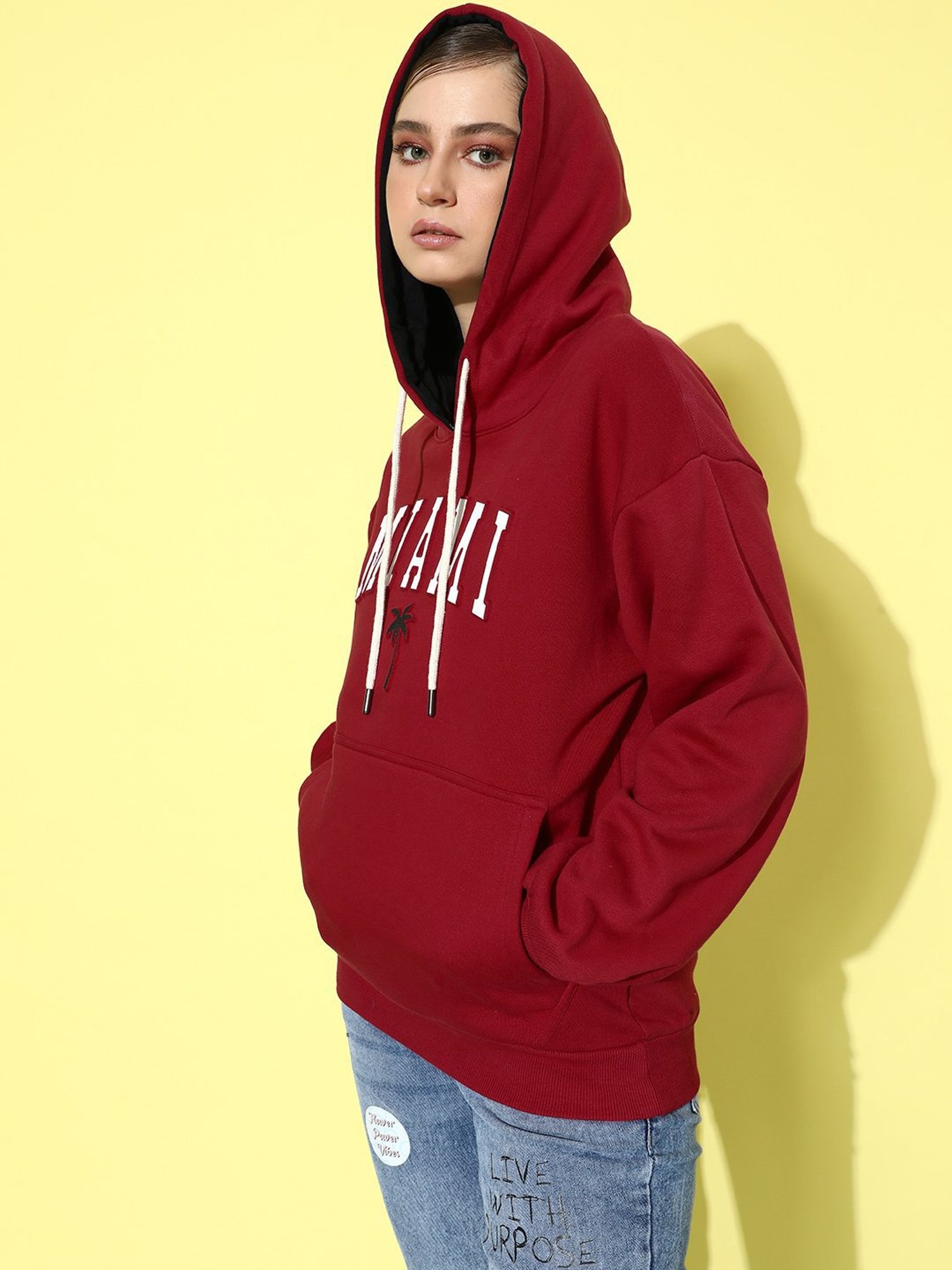 Dillinger Red Cotton Graphic Print Hoodie